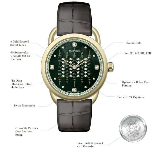 5 Scripture Diamond Amulet Watch with Ganesha Blessing | Pancha Abhisek Empowered- [ROYAL MUSE]