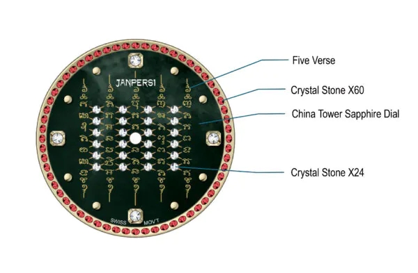 5 Scripture Diamond Amulet Watch with Ganesha Blessing | Pancha Abhisek Empowered- [ROYAL MUSE]