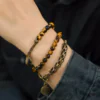 Warrior's Light Bracelet: Natural Tiger's Eye + Brass for Bold Energy & Style