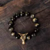 Obsidian & Brass Energy Bracelet