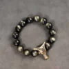 Obsidian & Brass Energy Bracelet