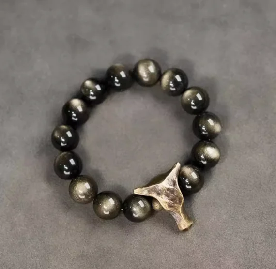 企业微信截图_17446134379542 Obsidian & Brass Energy Bracelet