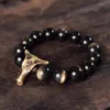 Obsidian & Brass Energy Bracelet