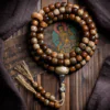 Fortune, Peace & Prosperity Lunar-Cosmic Harmony Bracelet | 108 Hand-Inlaid Bodhi Beads