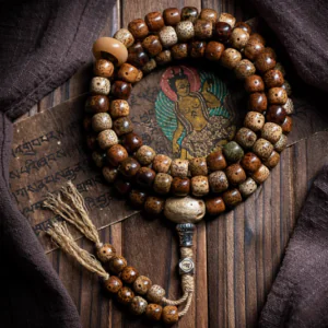 Fortune, Peace & Prosperity Lunar-Cosmic Harmony Bracelet | 108 Hand-Inlaid Bodhi Beads
