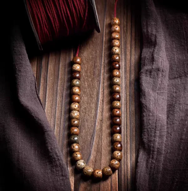 Fortune, Peace & Prosperity Lunar-Cosmic Harmony Bracelet | 108 Hand-Inlaid Bodhi Beads