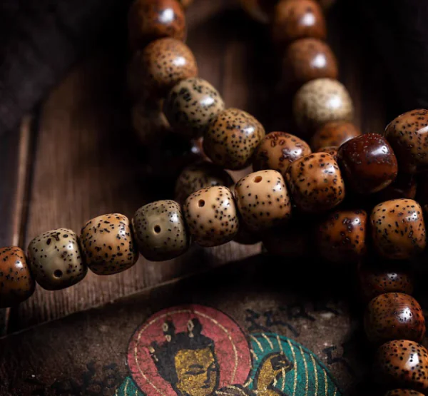 Fortune, Peace & Prosperity Lunar-Cosmic Harmony Bracelet | 108 Hand-Inlaid Bodhi Beads