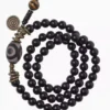 Tibetan-Inspired Dzi & Ebony Mala Bracelet | Ancient Energy, Modern Resilience
