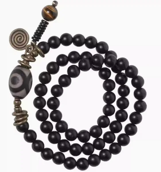 企业微信截图_17447710809655 Tibetan-Inspired Dzi & Ebony Mala Bracelet | Ancient Energy, Modern Resilience