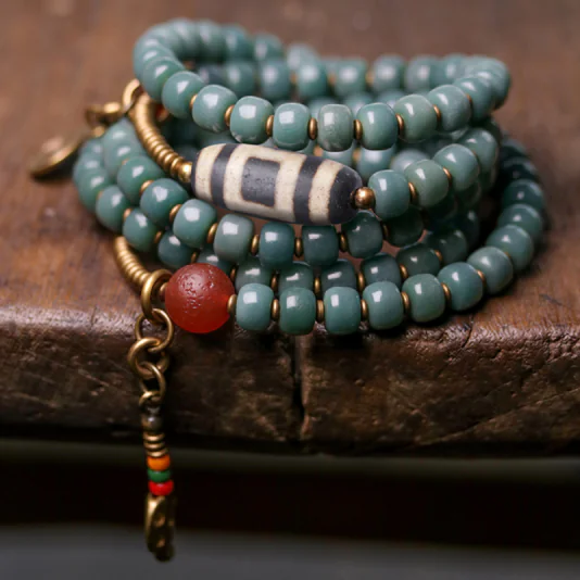 企业微信截图_17449739396414 Vintage Bodhi & Mineral Energy Bracelet "Ancient Canopy"