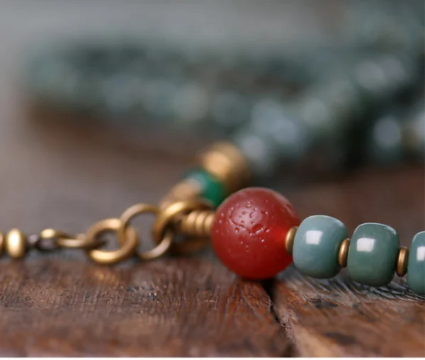 企业微信截图_17449739469232 Vintage Bodhi & Mineral Energy Bracelet "Ancient Canopy"
