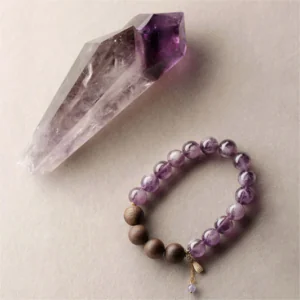 "Violet Aurora" Amethyst & Agarwood Bracelet