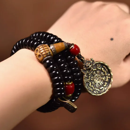 企业微信截图_17453301632150 "Cosmic Rhythm" Coconut & Brass Bracelet