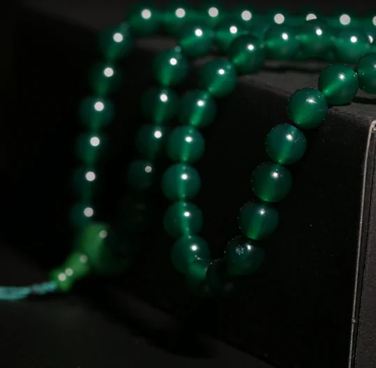 Green Agate Mala - Anxiety Reduction & Meditation Beads [Royal Muse]
