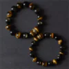 Tiger’s Eye Energy • Couples’Growth Volcanic Obsidian Bracelet