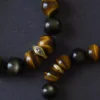 Tiger’s Eye Energy • Couples’Growth Volcanic Obsidian Bracelet
