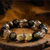 Black Obsidian & Rutilated Quartz Energy Bracelet