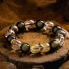 Black Obsidian & Rutilated Quartz Energy Bracelet