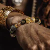 Black Obsidian & Rutilated Quartz Energy Bracelet