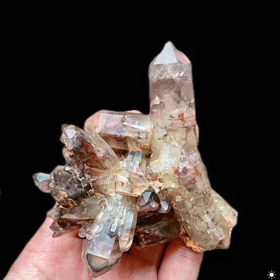 企业微信截图_17460238381618 Congo Red Shadow Mountain Skeleton Quartz & Pineapple Quartz Cluster