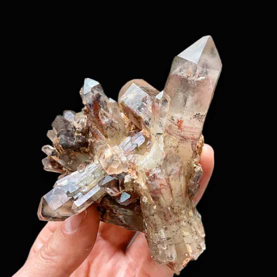 企业微信截图_17460238406789 Congo Red Shadow Mountain Skeleton Quartz & Pineapple Quartz Cluster