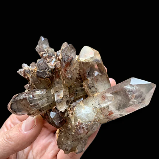 企业微信截图_1746023843775 Congo Red Shadow Mountain Skeleton Quartz & Pineapple Quartz Cluster