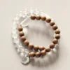 White Quartz Sandalwood Bracelet - Focus & Calm Energy Jewelry | Royal Muse