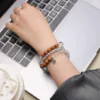 Meditation with quartz-sandalwood clarity bracelet